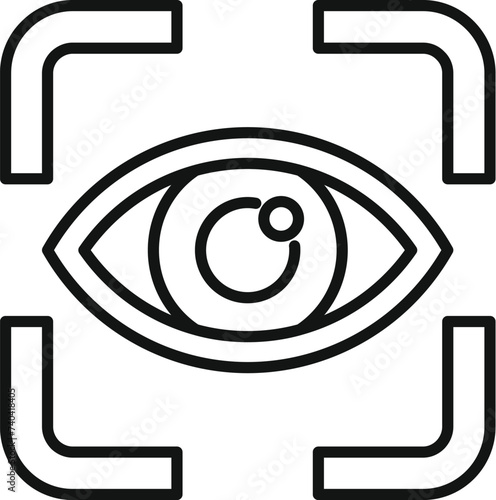 Scan iris eye icon outline vector. Access data system. Detect privacy face