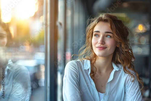 Young Leader's Joy Businesswoman with a Bright Smile