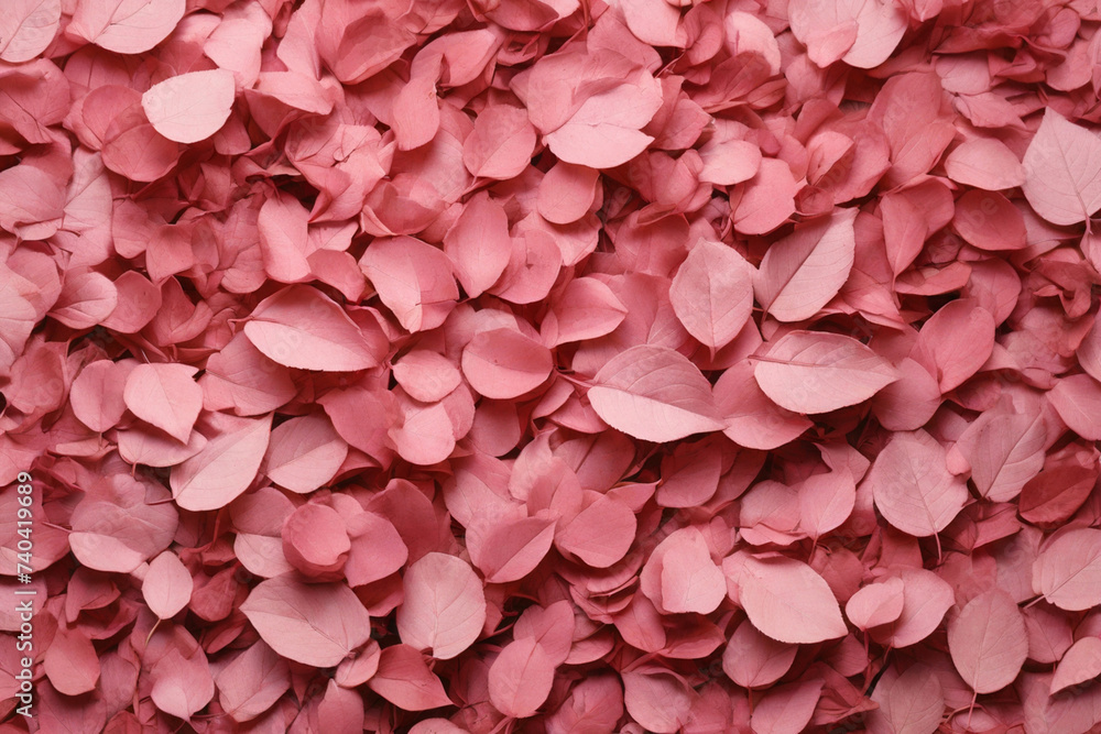 flat lay pile of pink leaves