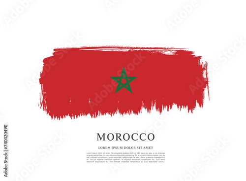 Flag of Morocco, brush stroke background