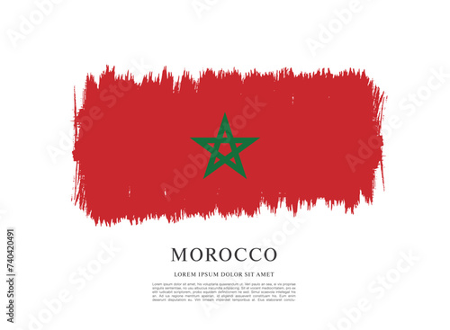 Flag of Morocco, brush stroke background