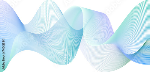 Abstract 3d wavy lines overlay. 5g network neon pulse. Vector blue ribbon gradient pattern. Neural music sound wave linear flow. Light dynamic mesh digital curved shape lattice.