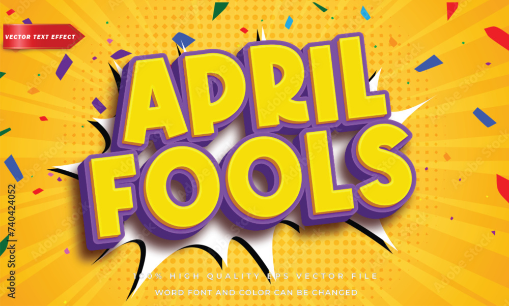 Foto April fools editable text effect comic style