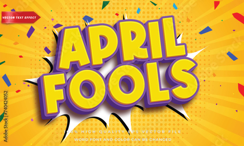 April fools editable text effect comic style