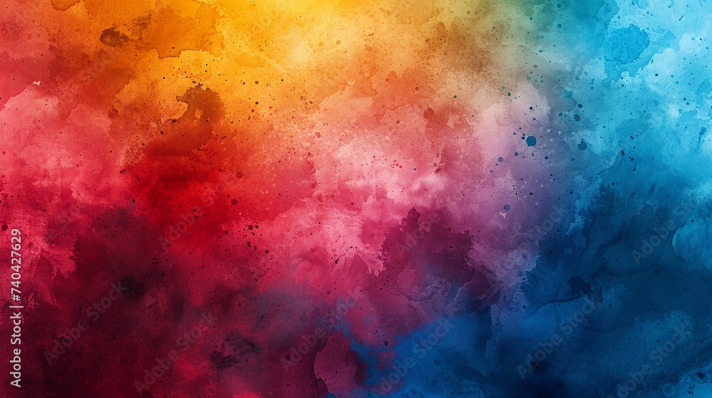Abstract colorful watercolor in textured paper background.