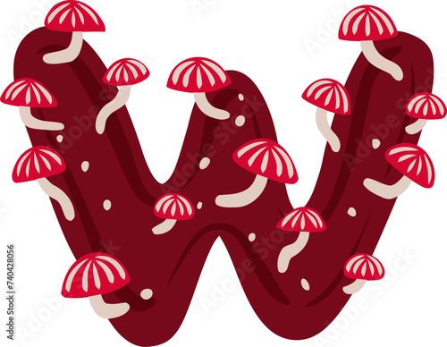 Mold Letter Alphabet Vector W