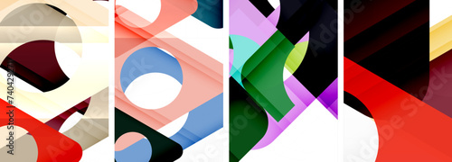 Abstract background set featuring captivating triangles. Harmonious blend of geometry and style, these designs bring modern flair
