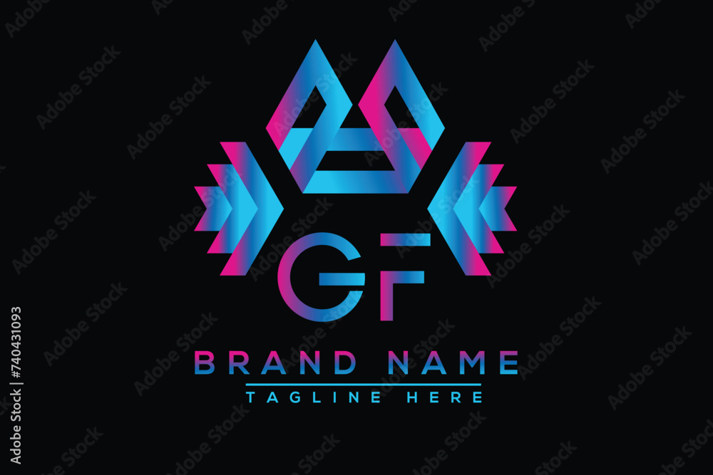 Letter GF Blue logo design. Vector logo design for business. Letter GF Blue logo design. Vector logo design for business.