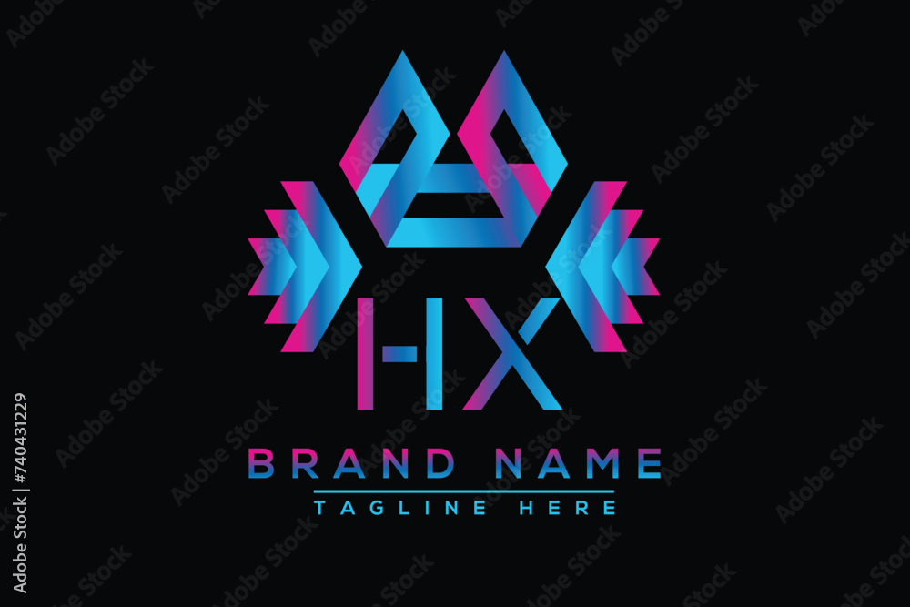 Blue HX letter logo design. Vector logo design for business. Blue HX letter logo design. Vector logo design for business.