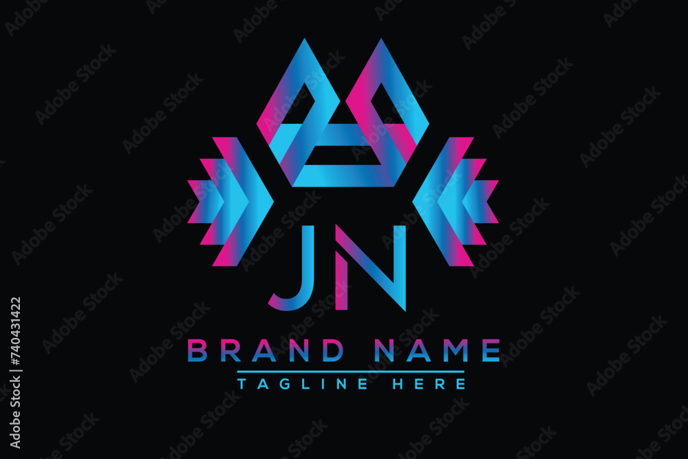 Blue JN letter logo design. Vector logo design for business. Blue JN letter logo design. Vector logo design for business.