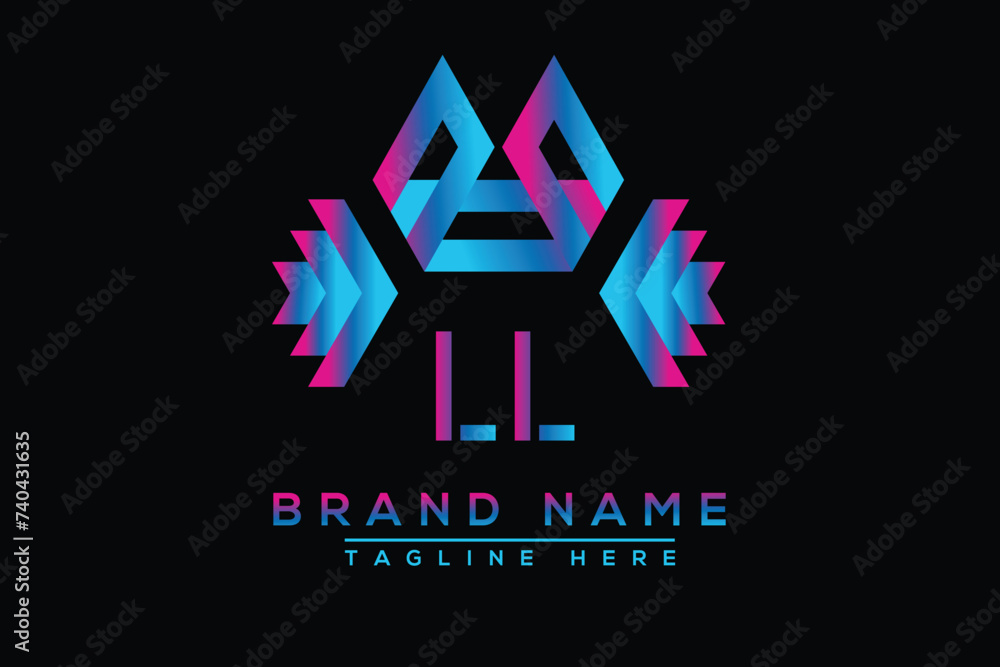 Blue LL letter logo design. Vector logo design for business. Blue LL letter logo design. Vector logo design for business.