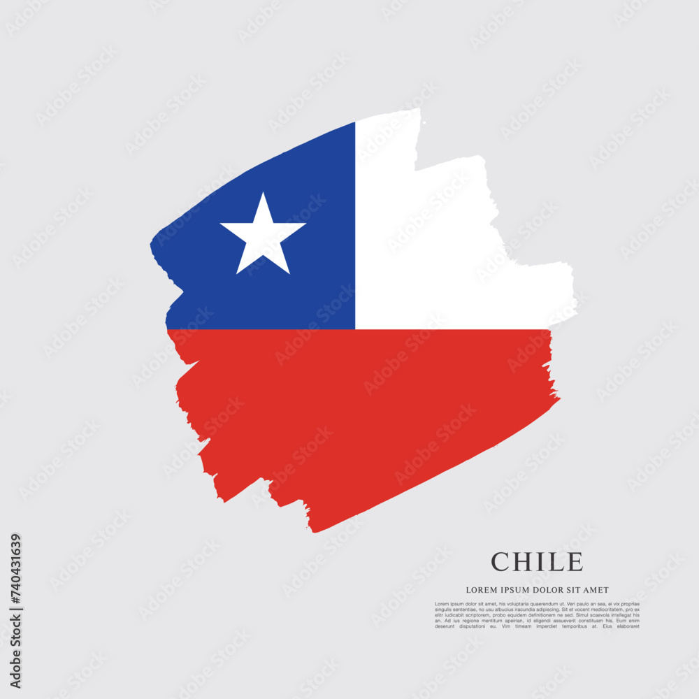 Flag of Chile, brush stroke background