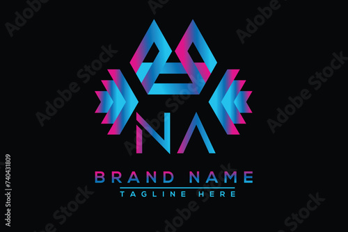 Blue NA letter logo design. Vector logo design for business.
