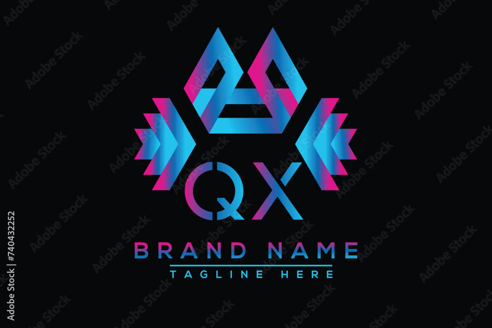 Blue QX letter logo design. Vector logo design for business. Blue QX letter logo design. Vector logo design for business.