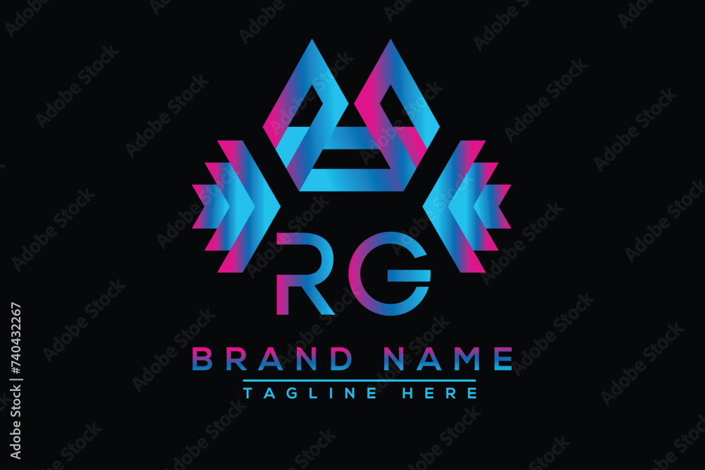 Blue RG letter logo design. Vector logo design for business. Blue RG letter logo design. Vector logo design for business.
