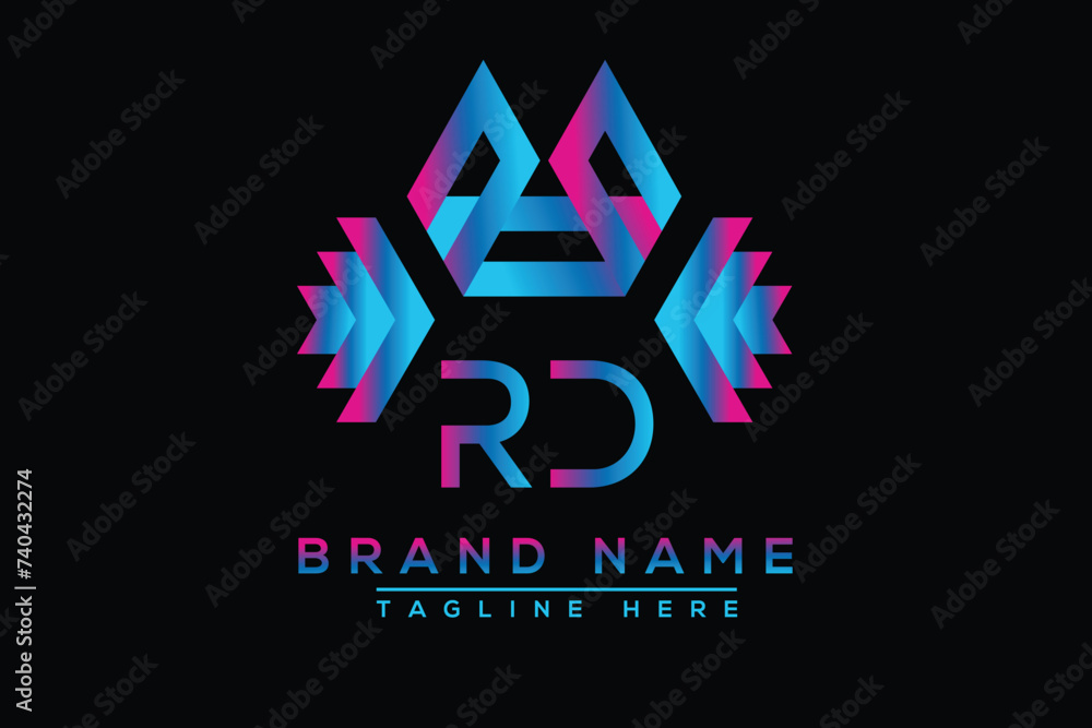 Blue RD letter logo design. Vector logo design for business. Blue RD letter logo design. Vector logo design for business.