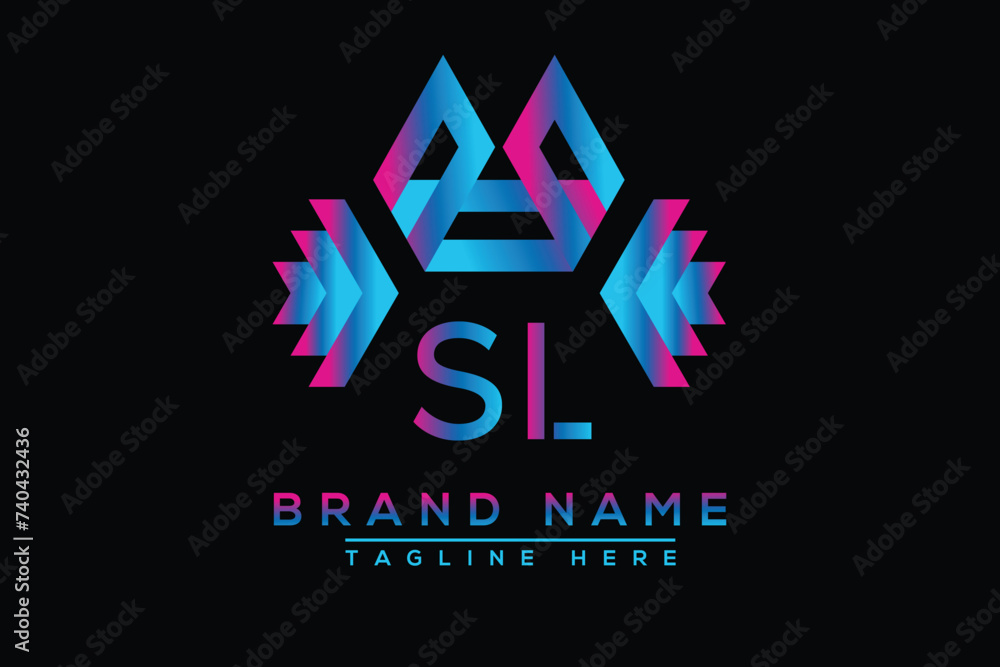 Blue SL letter logo design. Vector logo design for business. Blue SL letter logo design. Vector logo design for business.