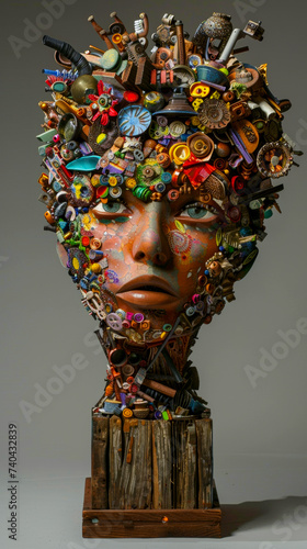 Upcycled art and sculptures creativity from recycling photo