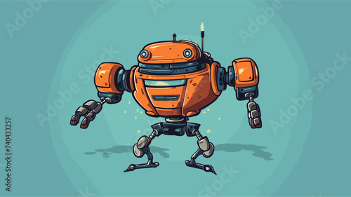 Abstract floating robot with anti-gravity propulsion. simple Vector art