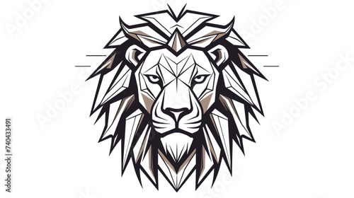 Abstract constellation-themed lion with a majestic mane. simple Vector art