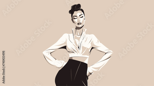Abstract confident woman in a power pose. simple Vector art