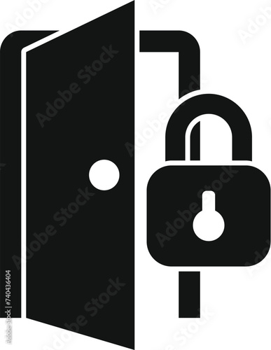 Door lock stop theft icon simple vector. Alarm security. Protection insurance