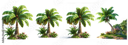 beautiful dwarf palm tree detailed and realistic digital artwork photo