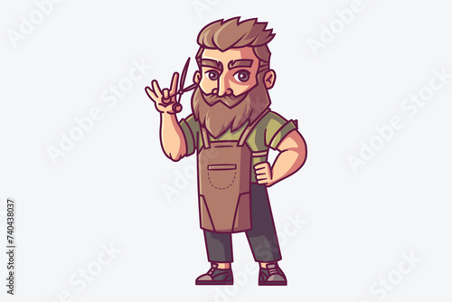 Barber cartoon character vector illustration