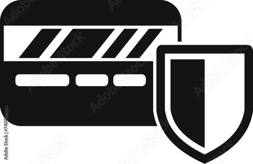 Secured bank card icon simple vector. Alarm identity. Security vigilant