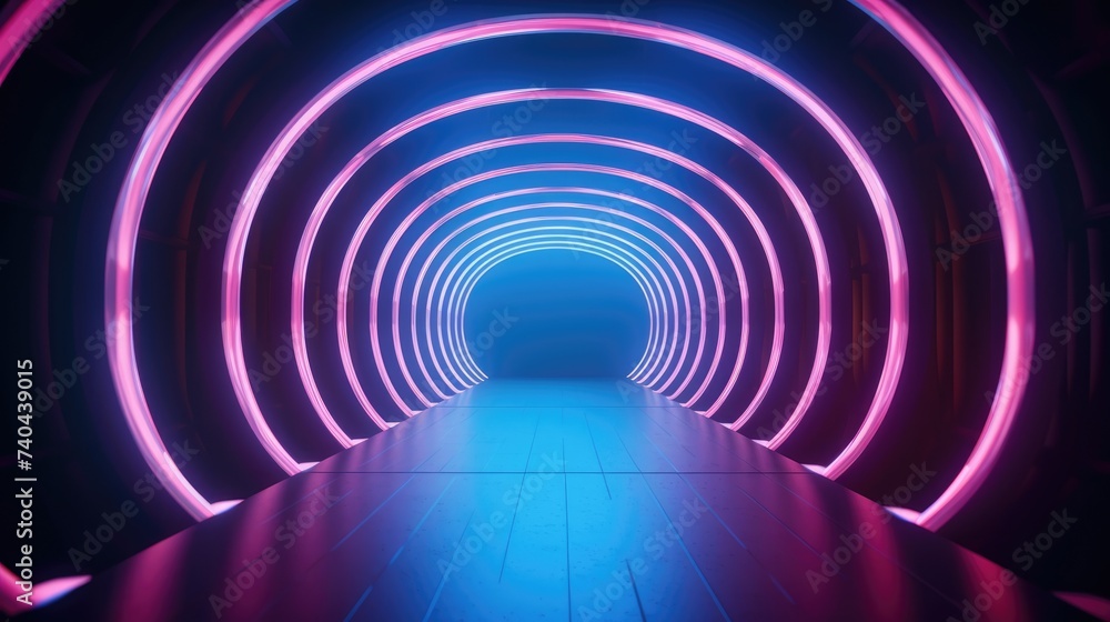 Futuristic background. Neon interior. Futuristic background. Neon interior.