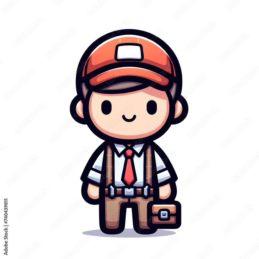 Cartoon builder with professions Worker engineering Transparent PNG