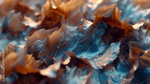 Waves of Dry Foliage: Captivating close-ups of fresh dry leaves, forming fluid waves.