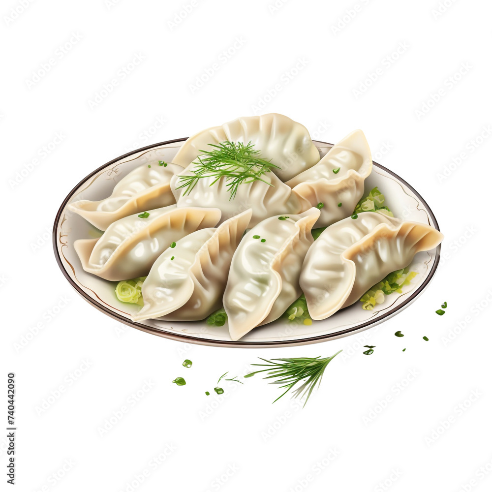 Maultaschen Meat Dumplings isolated on transparent background Maultaschen Meat Dumplings isolated on transparent background