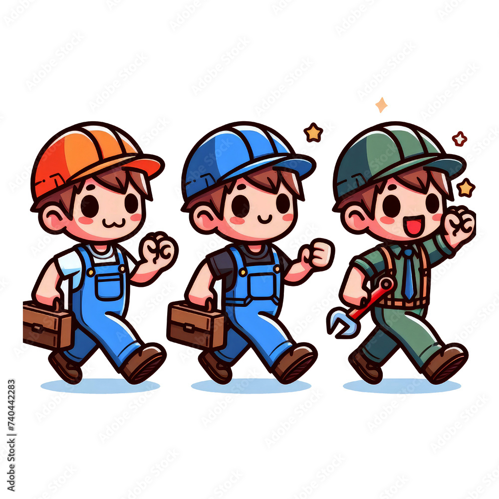 Cartoon builder with professions Worker engineering Transparent PNG Cartoon builder with professions Worker engineering Transparent PNG