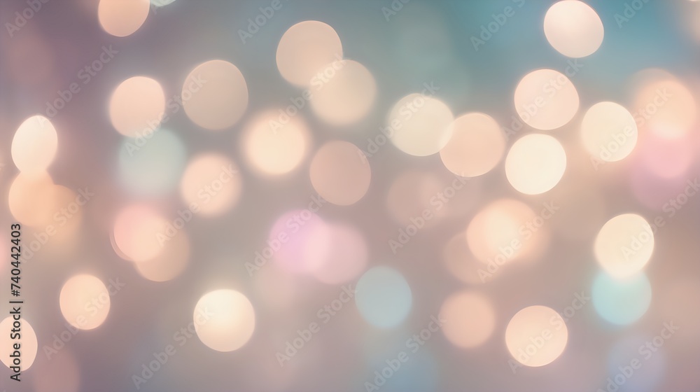 Soft, blurred bokeh lights in pastel tones, creating a whimsical and magical atmosphere.