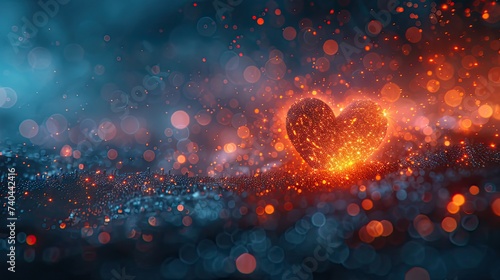 Abstract bokeh hearts background