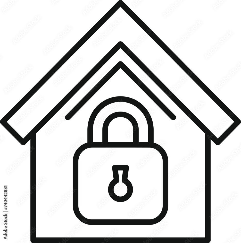 Home lock access icon outline vector. Secure stop theft. Gesture vigilant Home lock access icon outline vector. Secure stop theft. Gesture vigilant