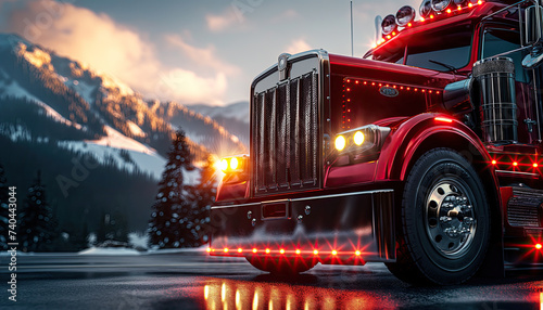  Classic American Truck with custom chrome accents and parts shining in the sun