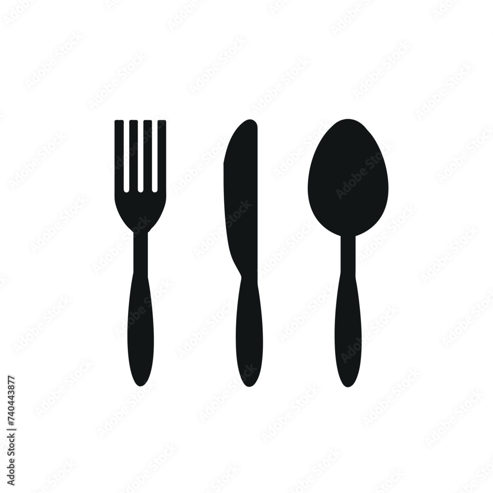 cutlery set, fork, knife, spoon, flat vector illustration, banner icons for restaurant, dining room, cafe, kitchen and cooking icons cutlery set, fork, knife, spoon, flat vector illustration, banner icons for restaurant, dining room, cafe, kitchen and cooking icons
