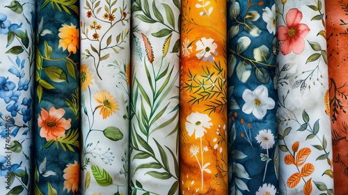 Groovy watercolor flora patterns where nature meets a funky vibe in a harmonious blend