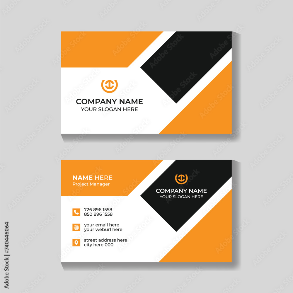 Corporate modern minimalist business card design template personal and business use