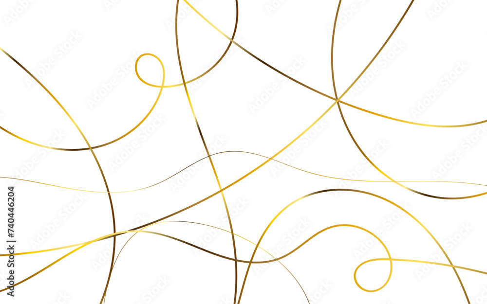 Obraz premium Golden scribble line glamour seamless pattern illustration.