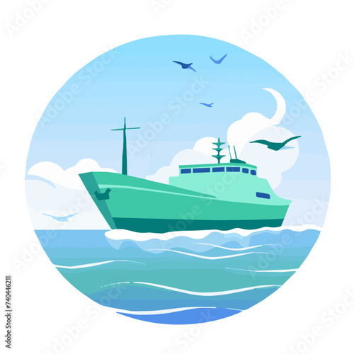 Green shipping in the sea, future city, green finance container cargo ship, esg, LNG ship, esg, sustainability, supply chain, supply chain management, green economy, green transport © Guma