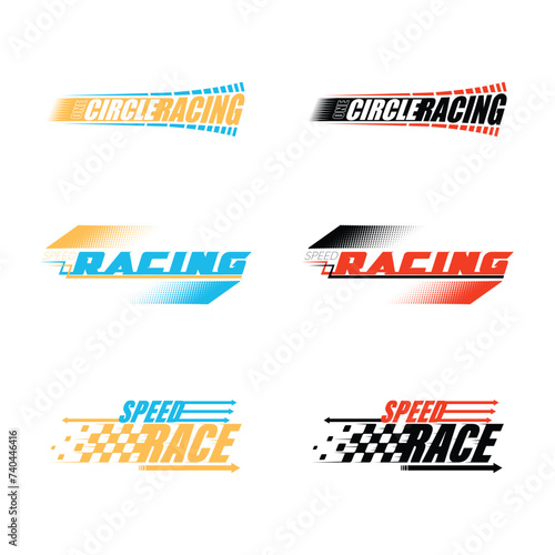 Set of different race track decals