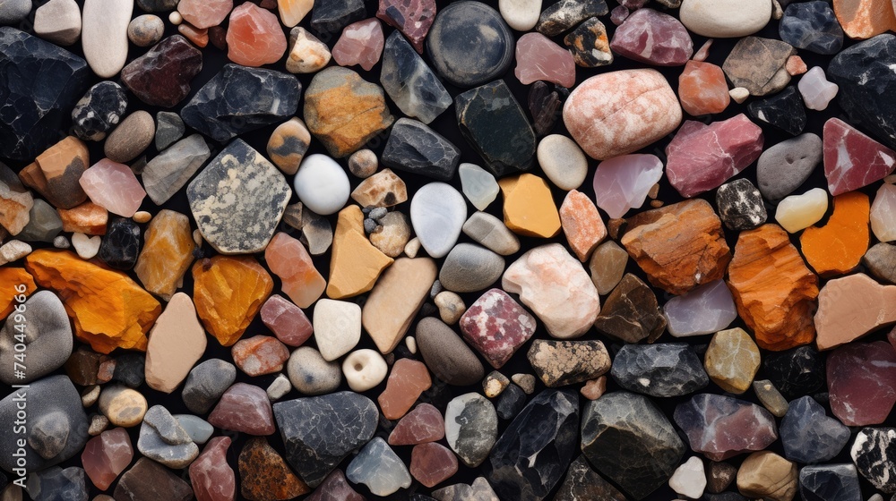 Richly textured abstract palette featuring minerals and stones in varied hues. Artistic brilliance. Ai Generated. Richly textured abstract palette featuring minerals and stones in varied hues. Artistic brilliance. Ai Generated.