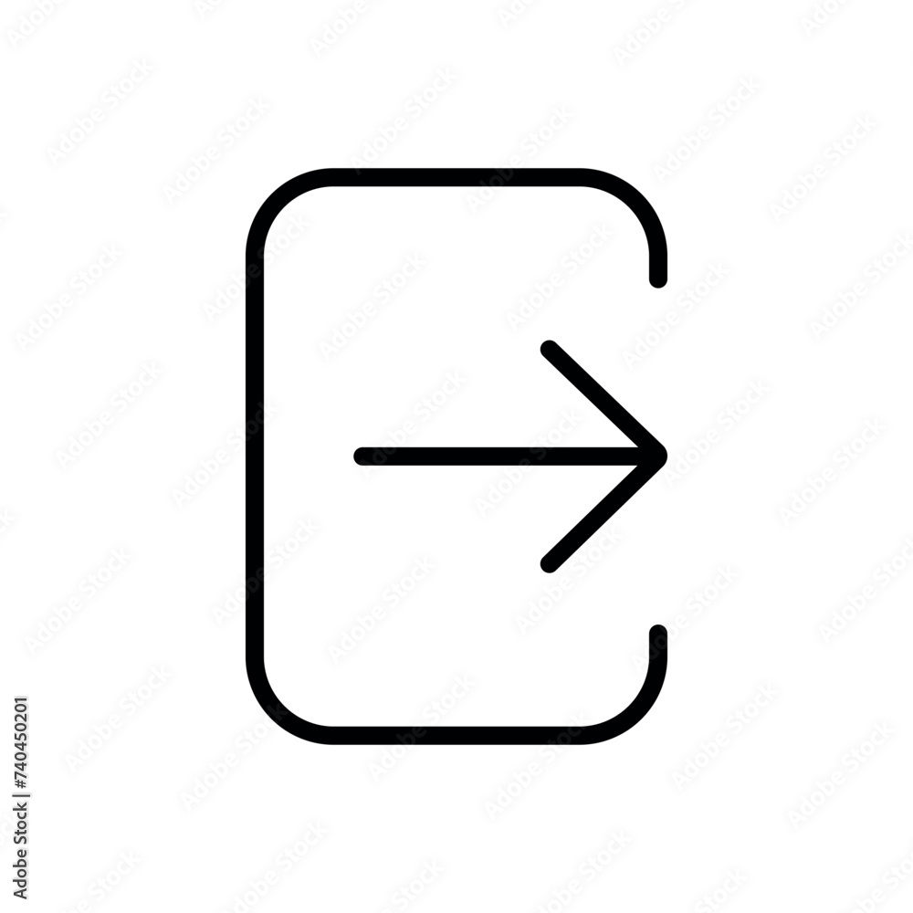 Log out icon, exit icon, logout line icon isolated on white background. Log out icon, exit icon, logout line icon isolated on white background.