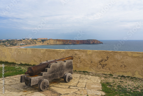 Cannons at Sagres fort in Portugal. Sagres Fortress (Fortaleza de Sagres), Algarve