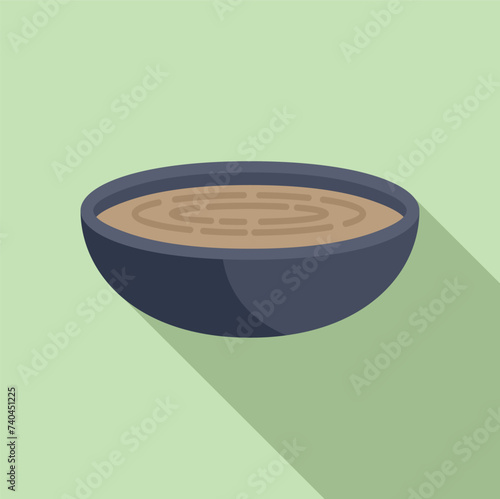 Cream soup dish icon flat vector. Fare culinary. Cuisine serving aliment
