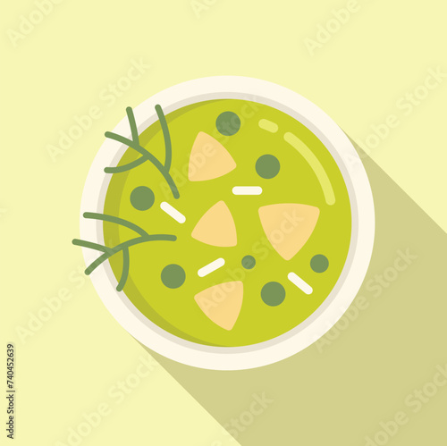 Snack cream soup icon flat vector. Gastronomy vegetable. Aliment cooking