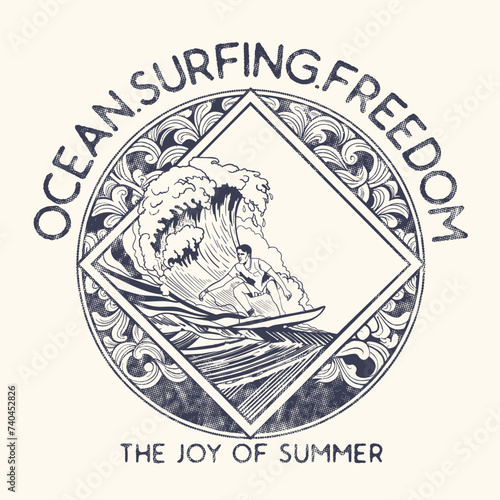 Man surfing vector illustration California. west coast.